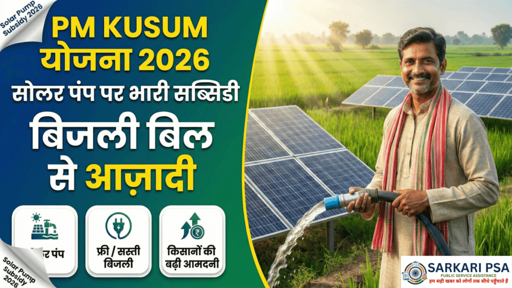 PM KUSUM Yojana 2026: बिजली बिल से आजादी! खेत में लगवाएं सोलर पंप, सरकार देगी 90% तक सब्सिडी।